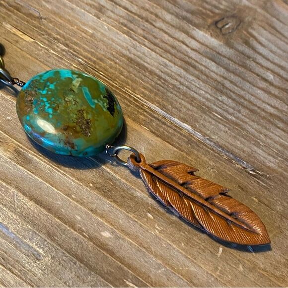 J.Forks Turquoise Pendant Necklace - Texas Artist Made - Picture 9 of 12